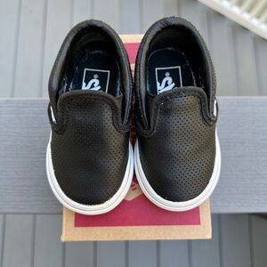 VANS perforated leather slip ons toddler